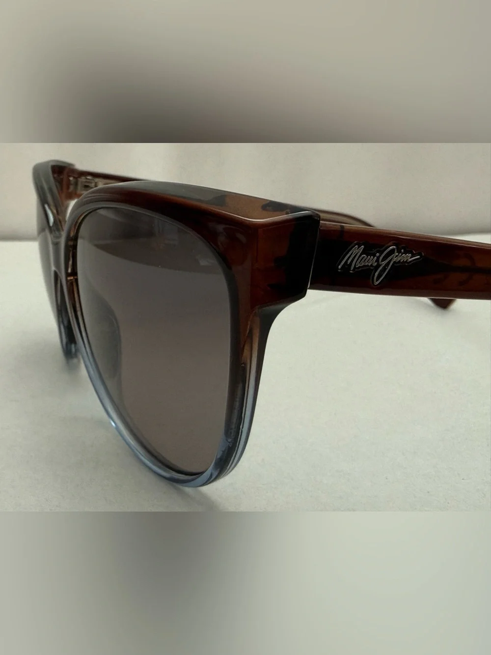 NEW - Maui Jim Olu Olu Brown & Blue Frame with Grey Polarized Lenses